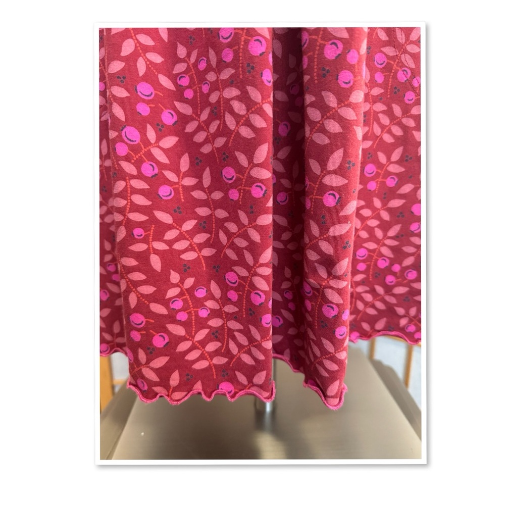 Gudrun Sjoden Burgundy Leaf and Berry Print Long Sleeve Dress - Picture 9 of 14